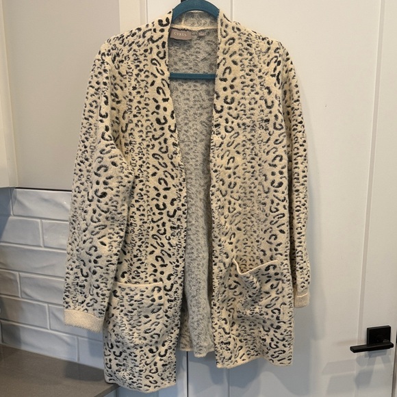 Cyrus Cream and Black Leopard Print Cardigan - Picture 1 of 5